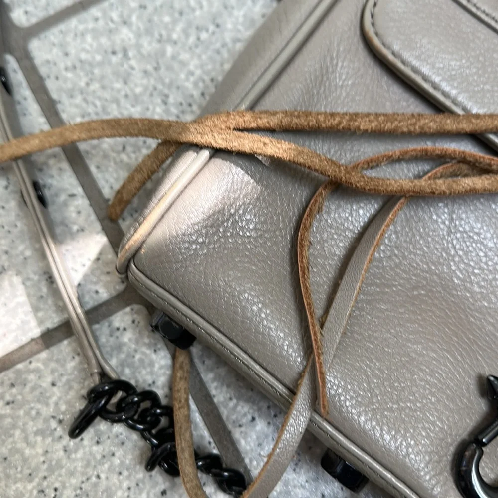 Rebecca Minkoff mini gray crossbody rareblack metal hardware excellent condition - Picture 9 of 12